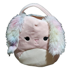 Squishmallows Bunny Plush Basket Bag Pink Multicolor